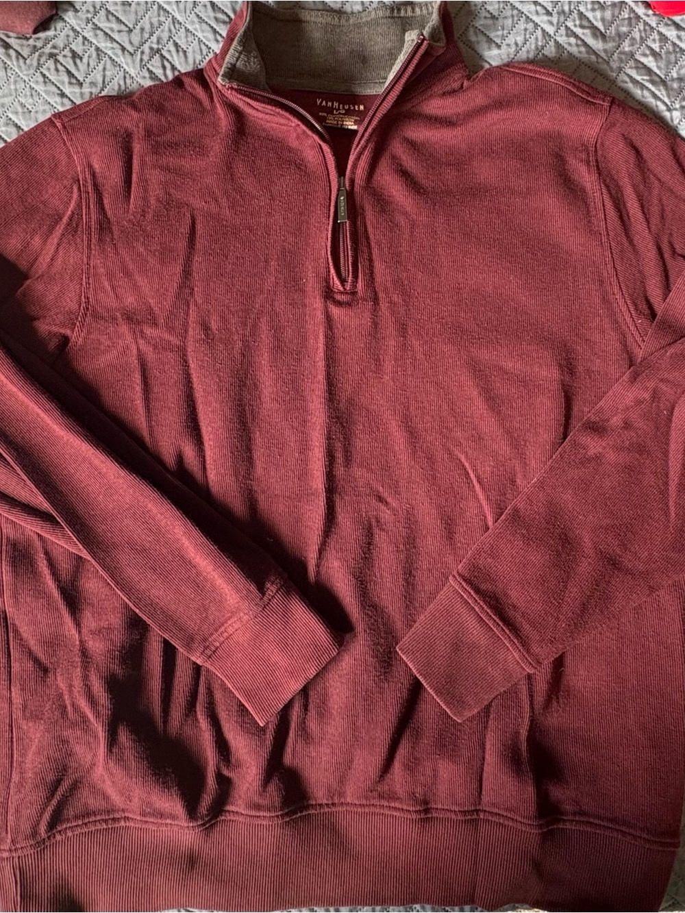 Van Heusen Men's Quarter-Zip Sweater - Wine Red